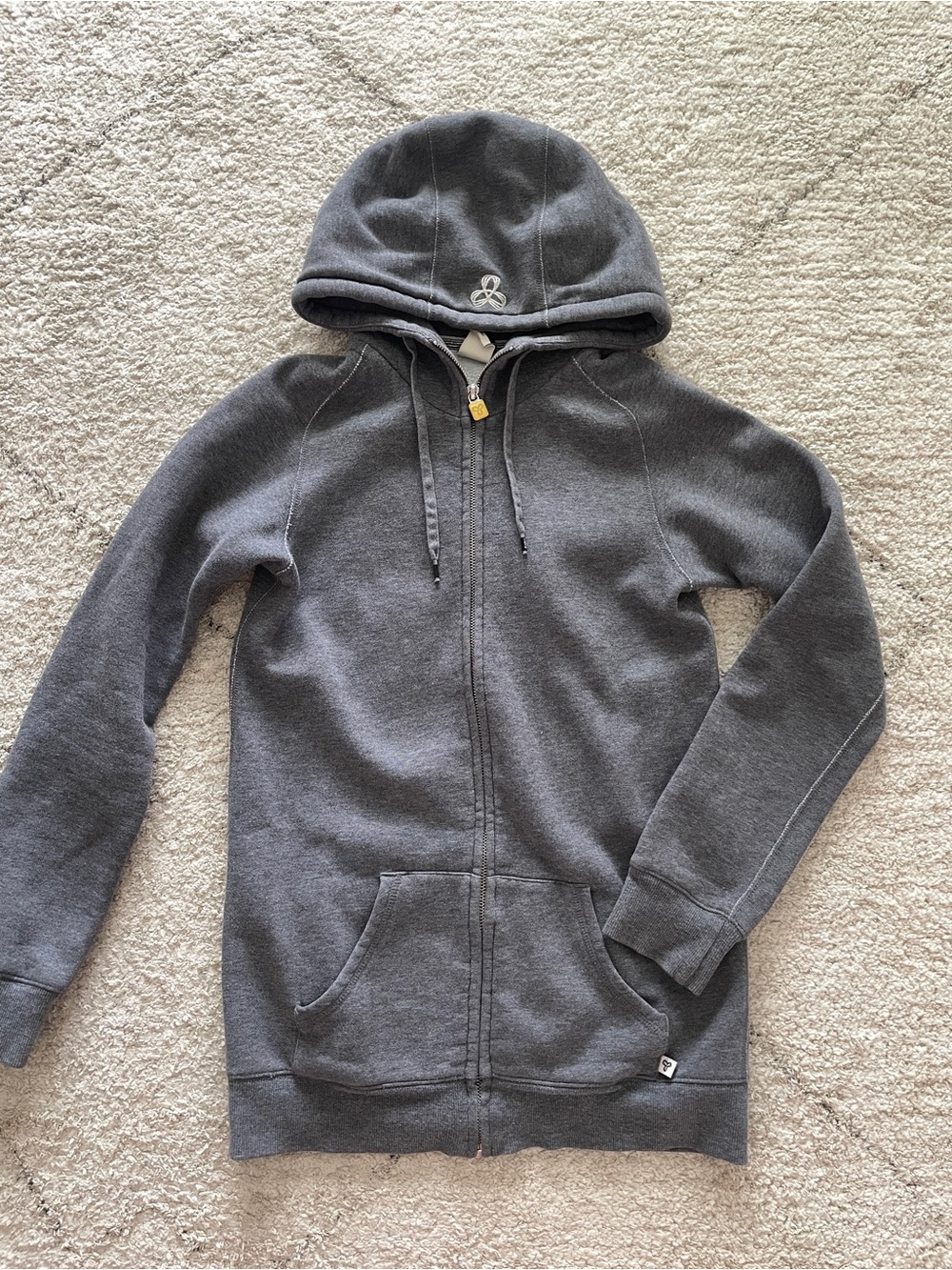 Aritzia TNA Long Gray Zip-Up Hoodie XS